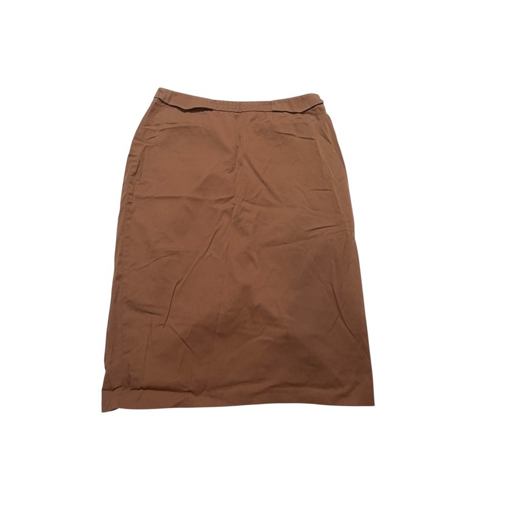 Vintage New York & Company Women's Size 8 Pencil Skirt Tan Brown Stretch Cotton